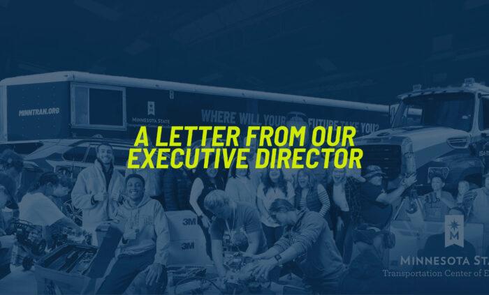 banner that says A letter from our Executive Director